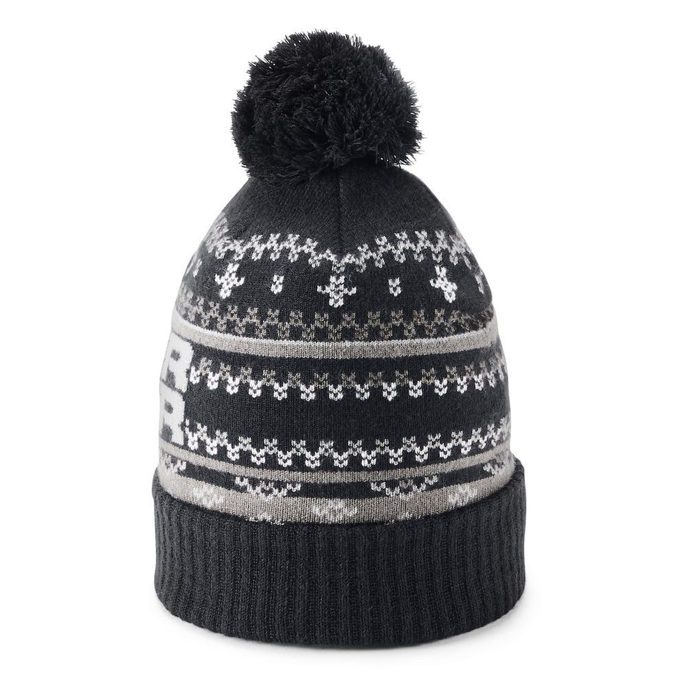 Under Armour Retro Pom Beanie Black New - Picture 2 of 4